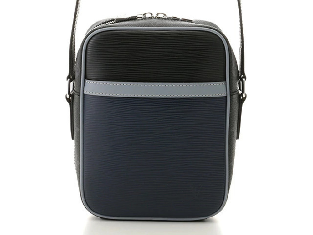 LOUIS VUITTON Bag Danube Shoulder Epi Eclipse Noir Black Blue Marine Blue